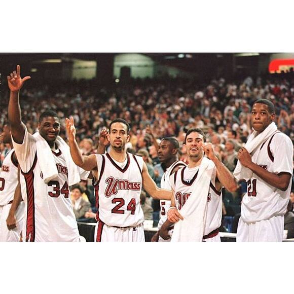 CAMBY #21 UMass 90s STARTER basketball jersey L red Amherst Minutemen vintage - Picture 9 of 11